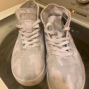 Nobull white camo mid canvas trainer